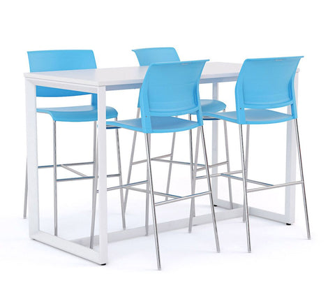 Anvil Bar Leaner 1600 x 800 And Mote Stool Package-Meeting Room Furniture-Aqua-Commercial Traders - Office Furniture