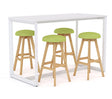 Anvil Bar Leaner 1600 x 800 And Luna Button Stool Package-Meeting Room Furniture-Black-Commercial Traders - Office Furniture