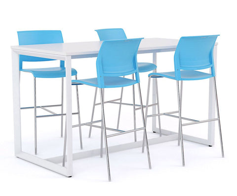 Anvil Bar Leaner 1800 x 900 And Mote Stool Package-Meeting Room Furniture-Aqua-Commercial Traders - Office Furniture