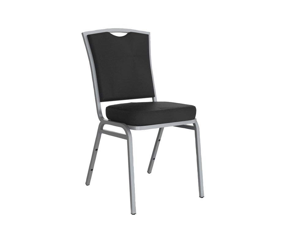 Banquet Visitor Chair-Meeting Room Furniture-Black Fabric-Black-Commercial Traders - Office Furniture