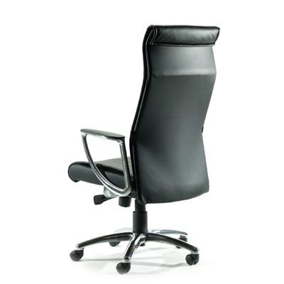 Bentley Highback Chair - Black Leather-Office Chairs-Assembled Please-Commercial Traders - Office Furniture