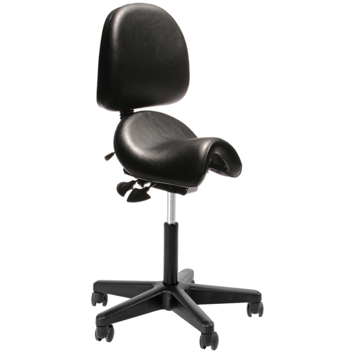 Saddle seat chair with discount back