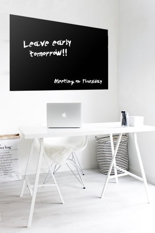 Glass Writing Board - Black 1200 x 1800-Glass Writing Boards-No Thanks-Commercial Traders - Office Furniture