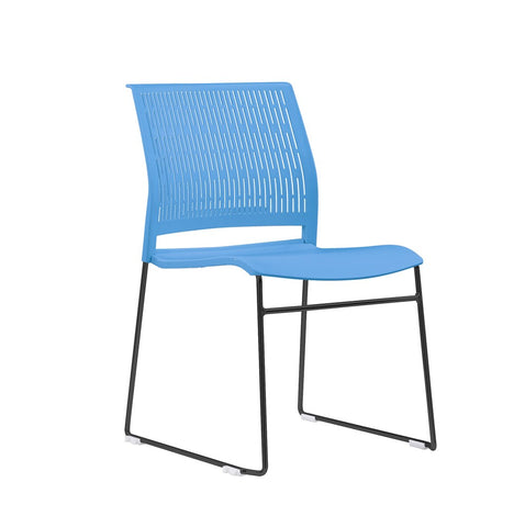 Magnus Chair - Stackable-Meeting Room Furniture-Blue-Black-North Island Delivery-Commercial Traders - Office Furniture