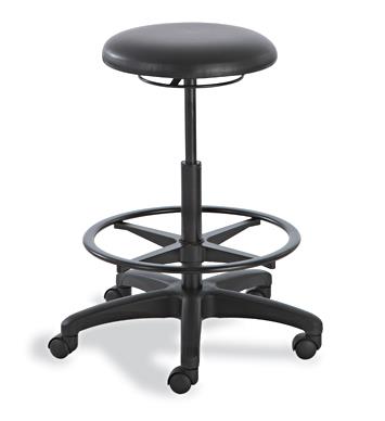 Button Stool with High Lift Kit-Office Chairs-Vinyl-Standard Castors-Commercial Traders - Office Furniture