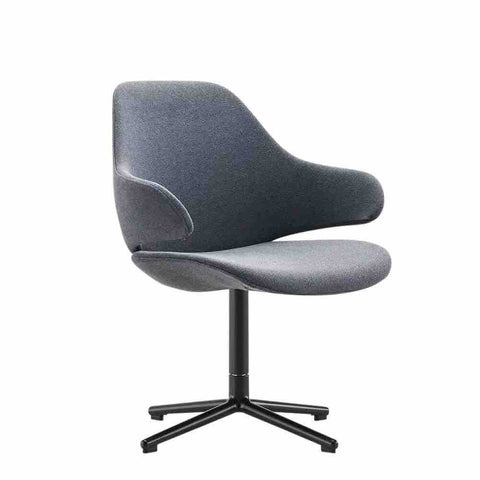 Konfurb Orbit Mid Back - Pedestal Base-Reception Furniture-Black Vinyl-Commercial Traders - Office Furniture