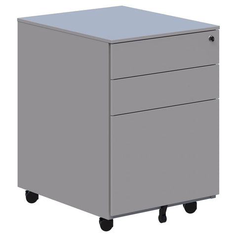 Cube Metal Mobile Pedestal-Storage-Silver-Commercial Traders - Office Furniture