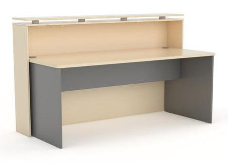 Cubit Reception Counter with EKO Desk-Reception Furniture-Nordic Maple-Nordic Maple/Silver-Commercial Traders - Office Furniture