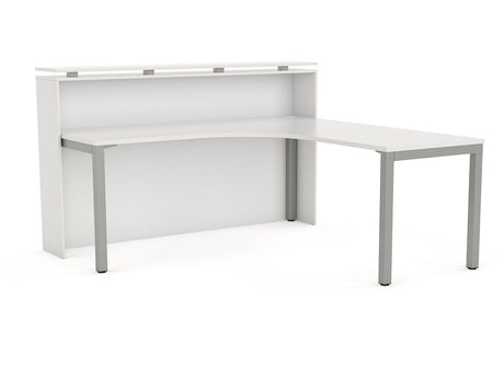 Cubit Reception Counter with Cubit Workstation-Reception Furniture-White-White-White-Commercial Traders - Office Furniture