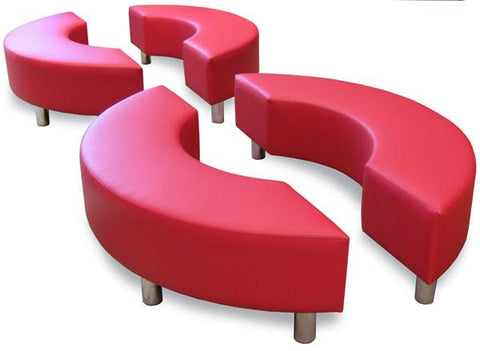 Curved Ottoman-Reception Furniture-South Island Delivery-Lustrell (Vinyl)-Commercial Traders - Office Furniture