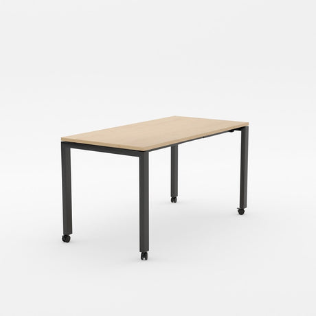 Alti Mobile Project Table 1500 x 750-Desking-Affinity Maple-Black-Delivery to North Island-Commercial Traders - Office Furniture