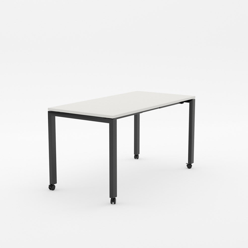 Alti Mobile Project Table 1500 x 750-Desking-White-Black-Delivery to North Island-Commercial Traders - Office Furniture