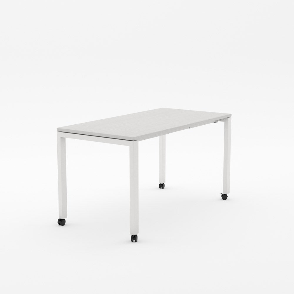 Alti Mobile Project Table 1500 x 750-Desking-Silver Strata-White-Delivery to North Island-Commercial Traders - Office Furniture