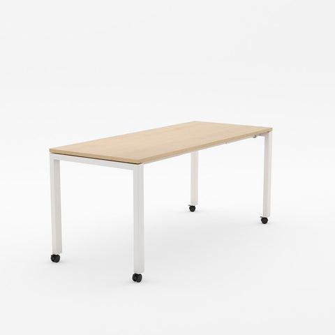 Alti Mobile Project Table 1800 x 750-Desking-Affinity Maple-White-Delivery to North Island-Commercial Traders - Office Furniture