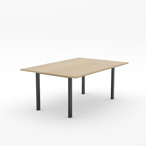 ALTI Meeting Table 1800 x 1200-Meeting Room Furniture-Classic Oak-Black-North Island-Commercial Traders - Office Furniture