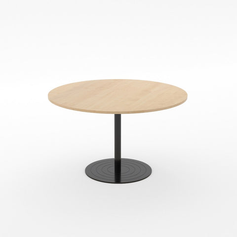 Essentials Meeting Table 1000 dia Disc Base-Meeting Room Furniture-Affinity Maple-Black Disc-North Island-Commercial Traders - Office Furniture