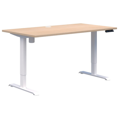 Duo II Electric Desk-Desking-1200 x 700-Refined Oak-White-Commercial Traders - Office Furniture