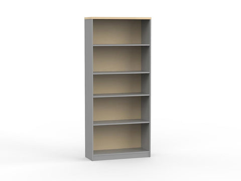EKO 1800 High x 800 Wide Bookcase-Storage-Nordic Maple/Silver-Commercial Traders - Office Furniture