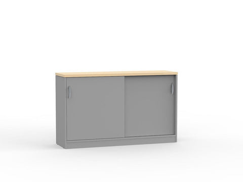 EKO 1200 w x 730 h Credenza-Storage-Nordic Maple/Silver-Commercial Traders - Office Furniture