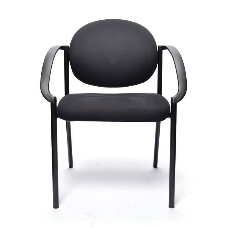 Buro Essence Visitor Chair - Arms included-Meeting Room Furniture-Black-Flat Pack-Commercial Traders - Office Furniture