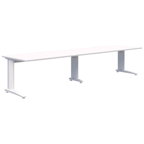 Energy Desk Inline 2 pod desk - 1200 Wide X 700 Deep-Desking-Snow Velvet-White-Commercial Traders - Office Furniture