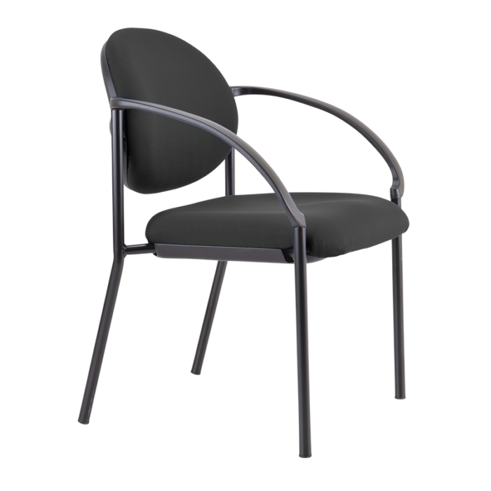 Buro Essence Visitor Chair - Arms included-Meeting Room Furniture-Black-Assembled - Auckland and Christchurch-Commercial Traders - Office Furniture