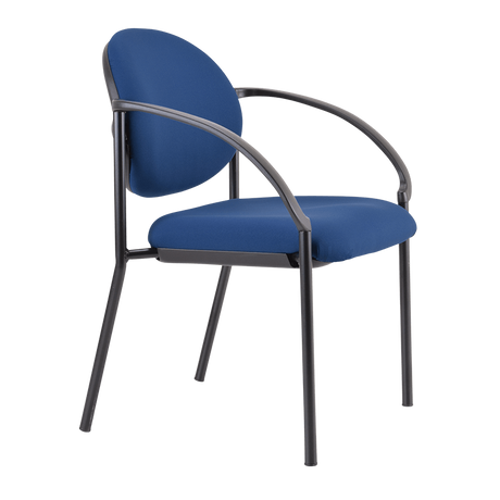 Buro Essence Visitor Chair - Arms included-Meeting Room Furniture-Dark Blue-Assembled - Auckland and Christchurch-Commercial Traders - Office Furniture