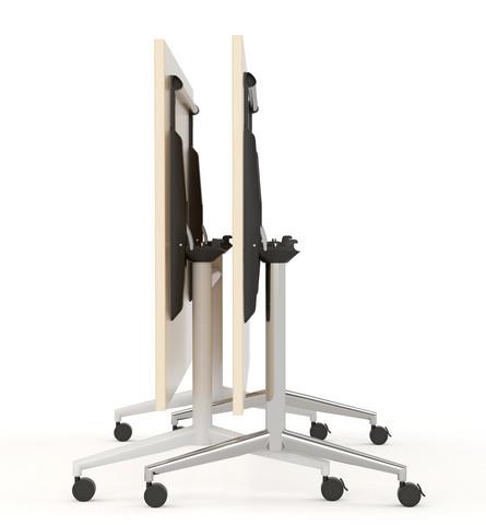 Team Flip Table 1600x800-Meeting Room Furniture-Atlantic Oak-Black-Commercial Traders - Office Furniture