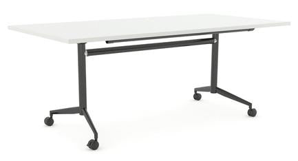 Team Flip Table 1400x700-Meeting Room Furniture-Silver-Black-Commercial Traders - Office Furniture