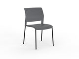 Mote Chair-Lunchroom Chairs-Charcoal-Skid Base - Black-Commercial Traders - Office Furniture