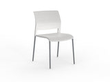 Mote Chair-Lunchroom Chairs-White-Four Legs - Silver-Commercial Traders - Office Furniture