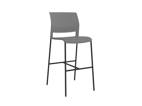 Mote Bar Stool - Black Frame-Lunchroom Chairs-Charcoal-Commercial Traders - Office Furniture