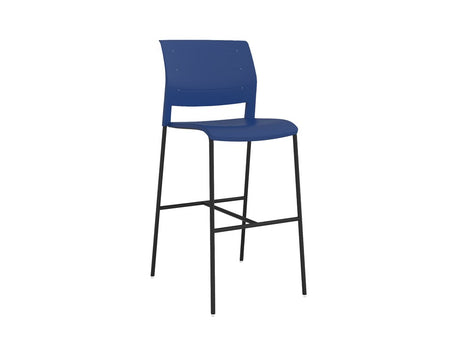 Mote Bar Stool - Black Frame-Lunchroom Chairs-Indigo-Commercial Traders - Office Furniture