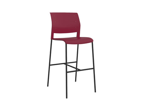 Mote Bar Stool - Black Frame-Lunchroom Chairs-Red-Commercial Traders - Office Furniture