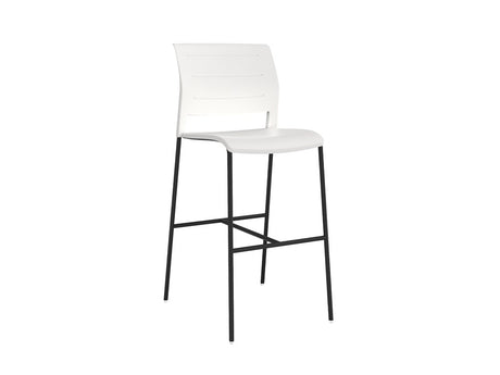 Mote Bar Stool - Black Frame-Lunchroom Chairs-White-Commercial Traders - Office Furniture