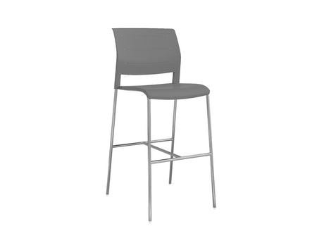 Mote Bar Stool - Chrome Frame-Lunchroom Chairs-Charcoal-Chrome-Commercial Traders - Office Furniture