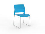 Mote Chair-Lunchroom Chairs-Aqua-Skid Base - White-Commercial Traders - Office Furniture