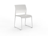 Mote Chair-Lunchroom Chairs-White-Skid Base - White-Commercial Traders - Office Furniture