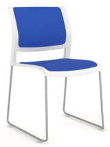 Team Flip Table & Mote Fabric Chair Package-Meeting Room Furniture-Nordic Maple-Silver-Sky Blue-Commercial Traders - Office Furniture
