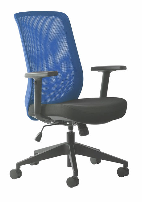 Buro Mondo Gene Mesh Chair-Office Chairs-Blue-Flat pack-Commercial Traders - Office Furniture