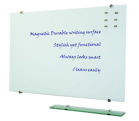 Prowite Glass Writing Board - White 2400 x 1000-Glass Writing Boards-Standard Acrylic-Commercial Traders - Office Furniture