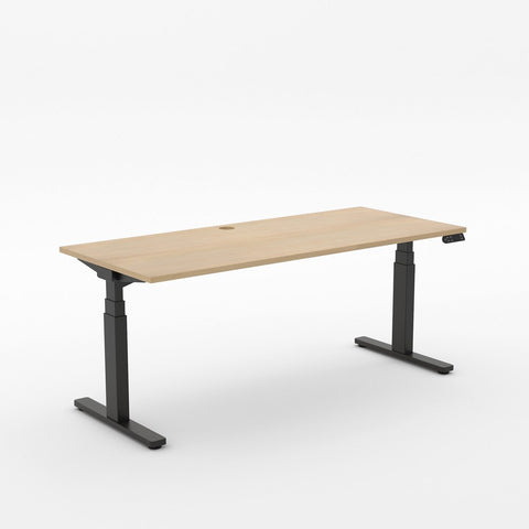 Alti 1800 x 750 Electric Standing Desk-Desking-Refined Oak-Black-North Island-Commercial Traders - Office Furniture