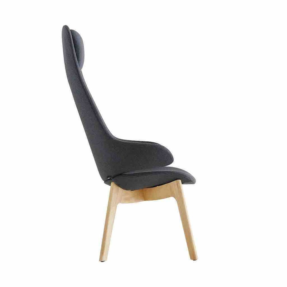 Konfurb Orbit High Back - Wooden Legs-Reception Furniture-Charcoal-Commercial Traders - Office Furniture