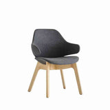 Konfurb Orbit Mid Back - Wooden Legs-Reception Furniture-Charcoal-Commercial Traders - Office Furniture