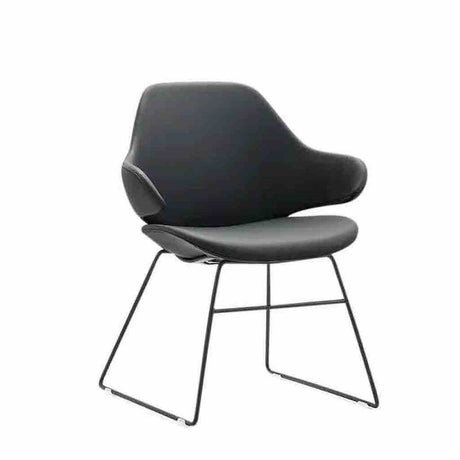 Konfurb Orbit Mid Back - Sled Base-Reception Furniture-Black Vinyl-Commercial Traders - Office Furniture