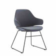 Konfurb Orbit Mid Back - Sled Base-Reception Furniture-Black Vinyl-Commercial Traders - Office Furniture