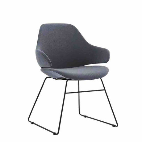 Konfurb Orbit Mid Back - Sled Base-Reception Furniture-Black Vinyl-Commercial Traders - Office Furniture