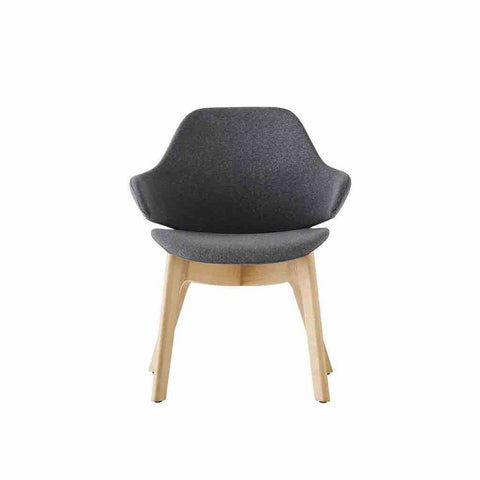 Konfurb Orbit Mid Back - Wooden Legs-Reception Furniture-Black Vinyl-Commercial Traders - Office Furniture