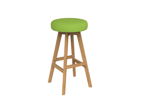 Luna Button Barstool -Oak Base-Lunchroom Chairs-Breathe-Commercial Traders - Office Furniture