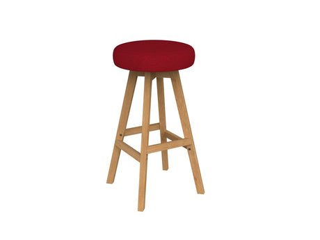 Luna Button Barstool -Oak Base-Lunchroom Chairs-Motion Felt-Commercial Traders - Office Furniture